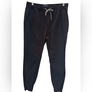 AERO Aeropostale Mens Jogger Pants Small Classic Fit Black Pkts Drawstring